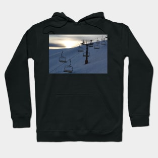 Evening snowfall on the mountainside Hoodie